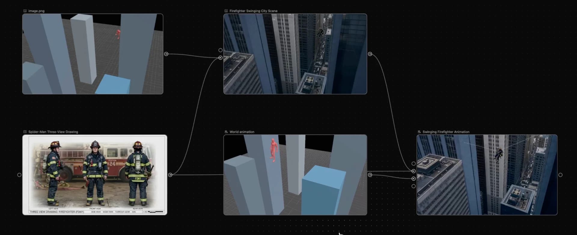 Export the 3D world as an image reference for a workflow
