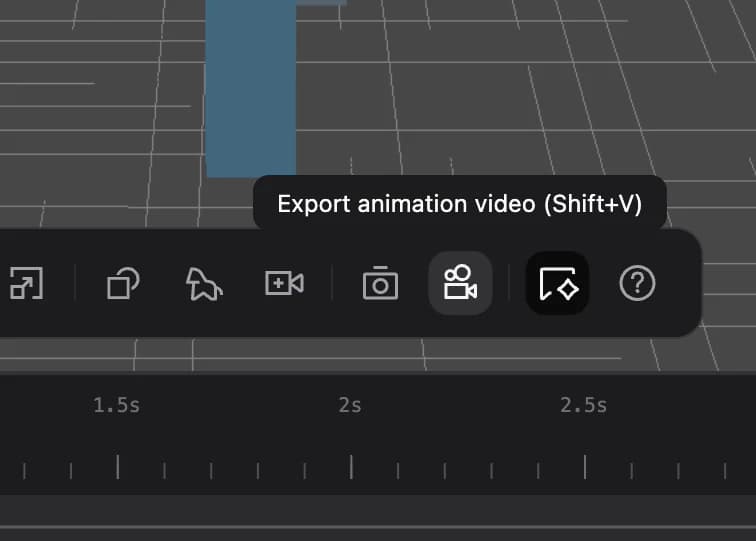 Export an animation video from the toolbar