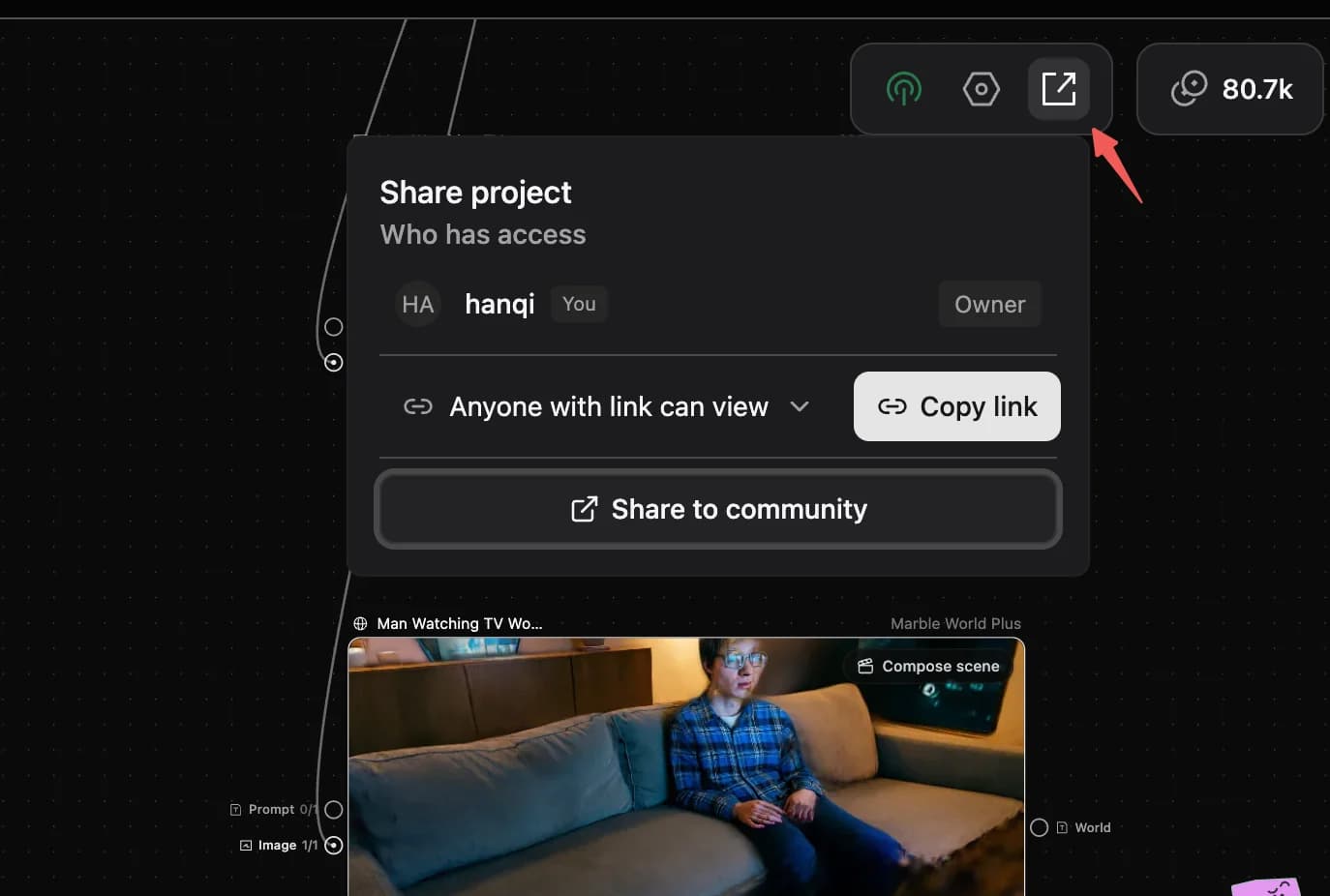 Open the collaboration panel