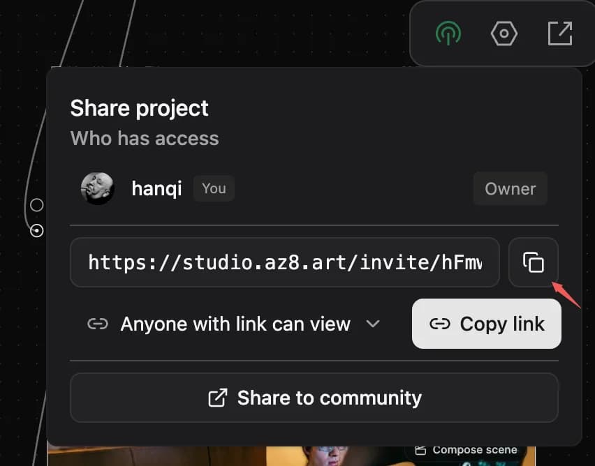 Create and share the collaboration link